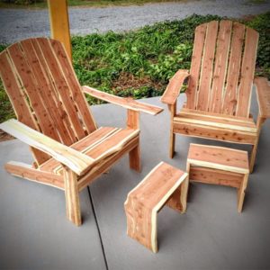 custom wood chairs with foot rests