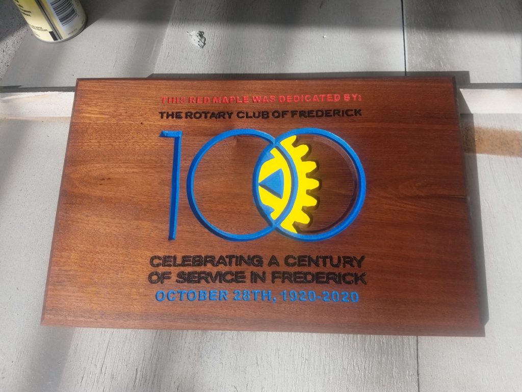 wooden rotary plaque
