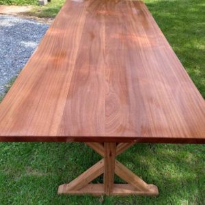 custom wood table stained brown