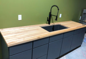custom wood countertops built for a sink