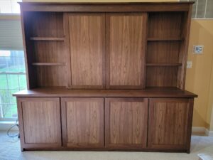 entirely wooden entertainment center